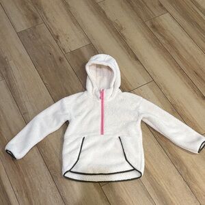 All in Motion Kids White Hoodie with Pink Zipper